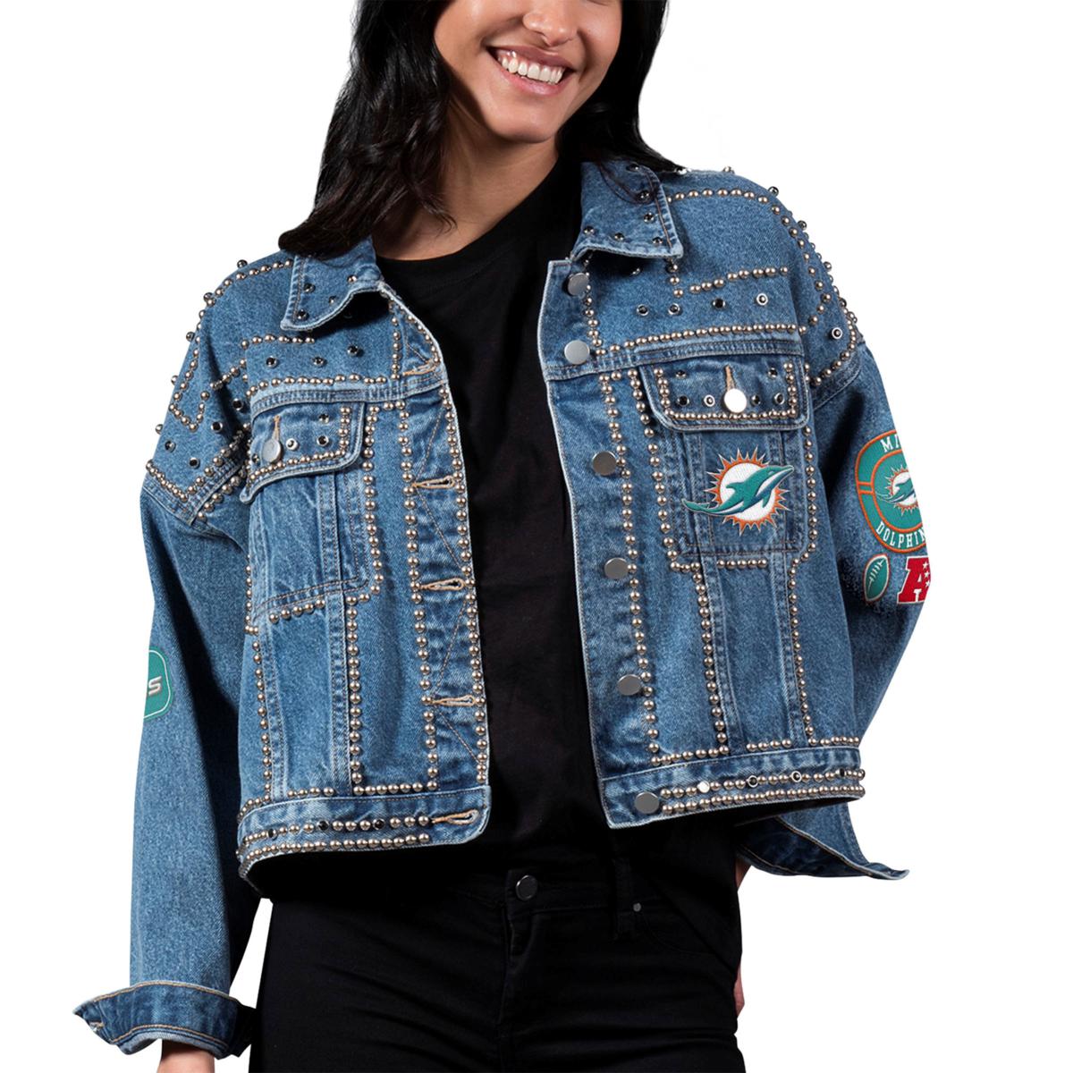 Cut-off Cropped Moto Trucker Jacket - Medium Wash