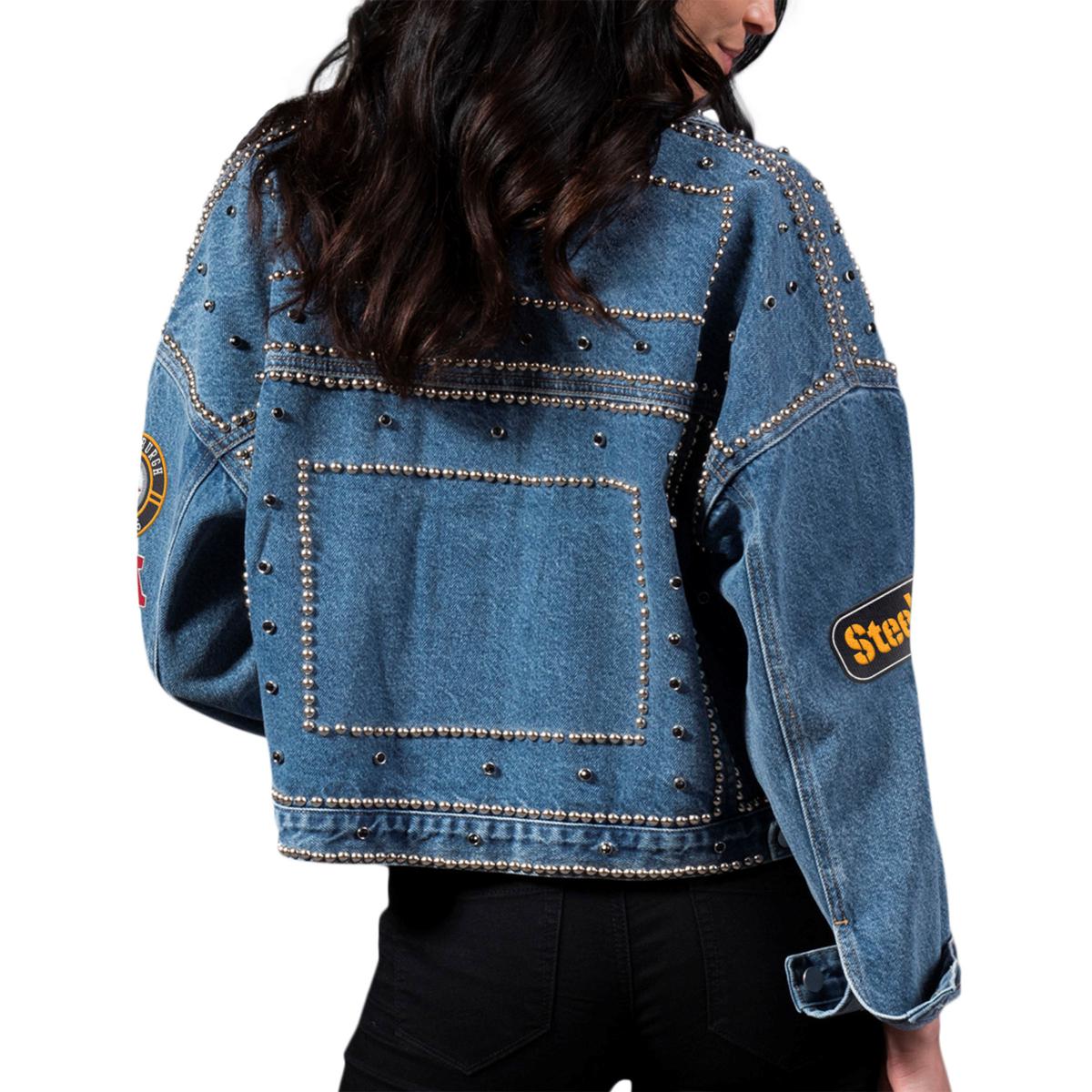 Officially Licensed NFL Women's First Finish Denim Jacket by Glll