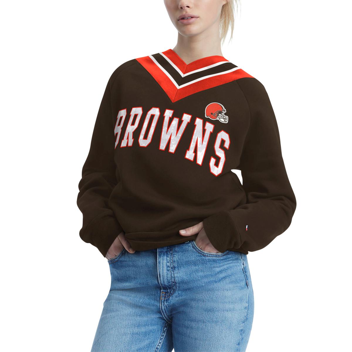 Women's Tommy Hilfiger White/Orange Cleveland Browns Color Blocked