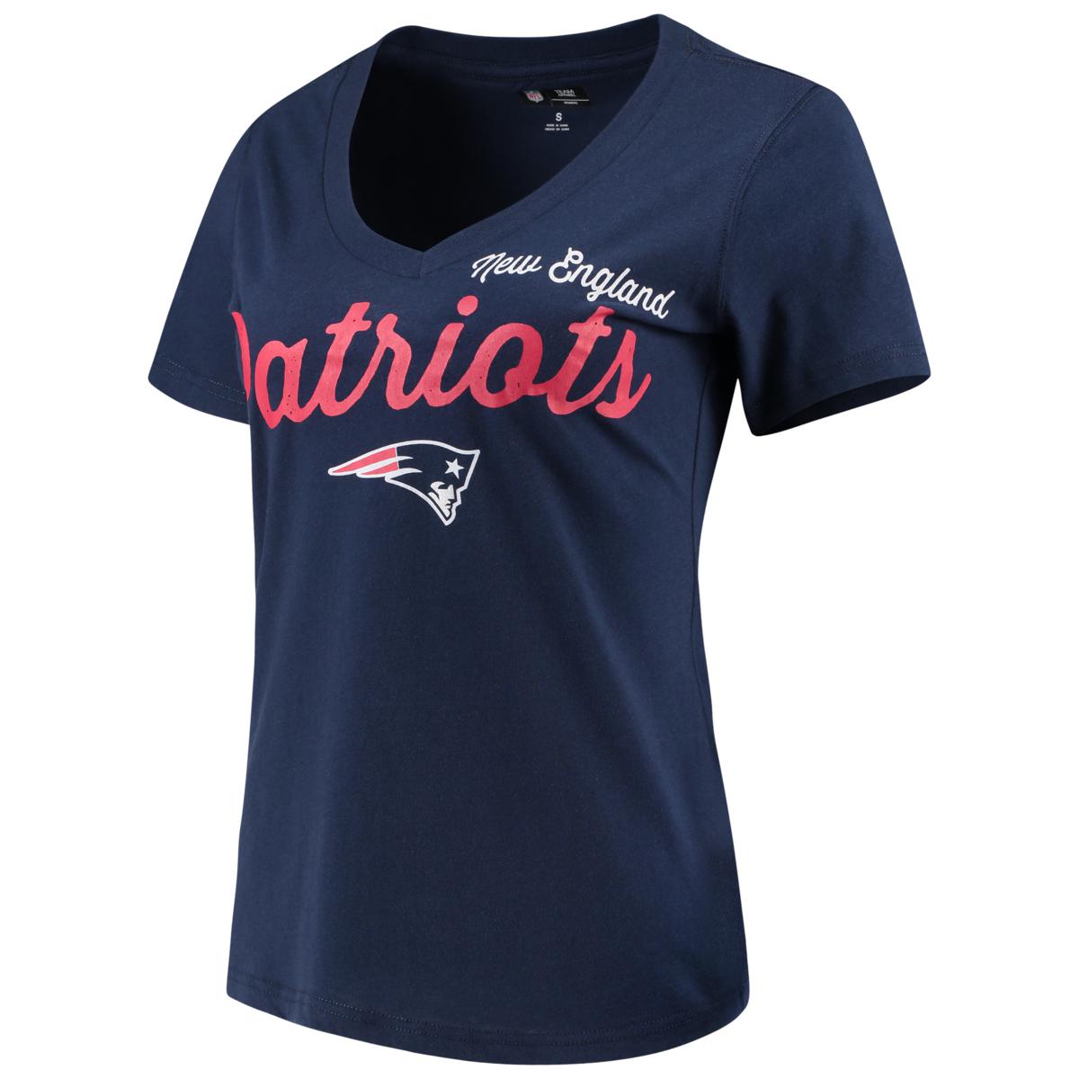 New England Patriots G-III 4Her by Carl Banks Women's Post Season V-Neck T-Shirt - Navy