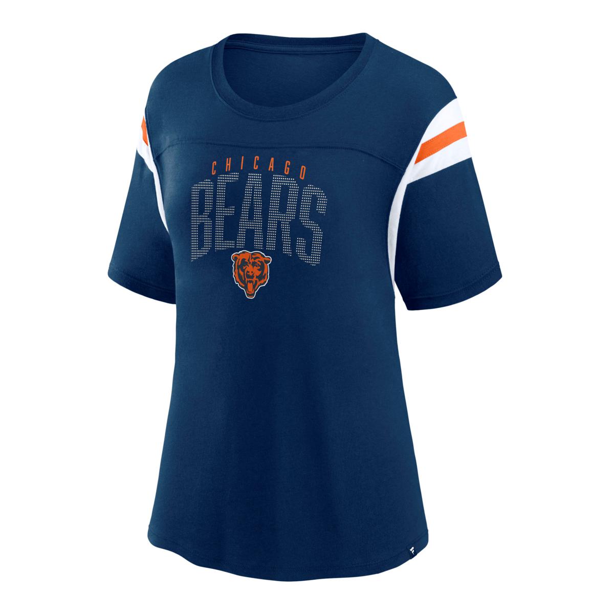 Officially Licensed NFL Women's Rhinestone Tee - Bears