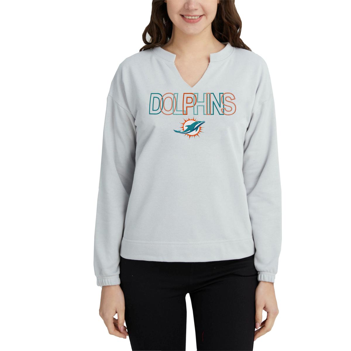 NFL Miami Dolphins Shape it Up Women's Split Neck Hoodie 