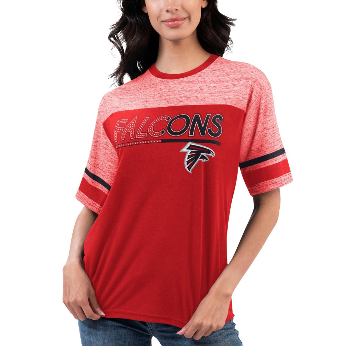 2XL NFL Team Apparel Atlanta Falcons T-Shirt,Black w/Red Letters