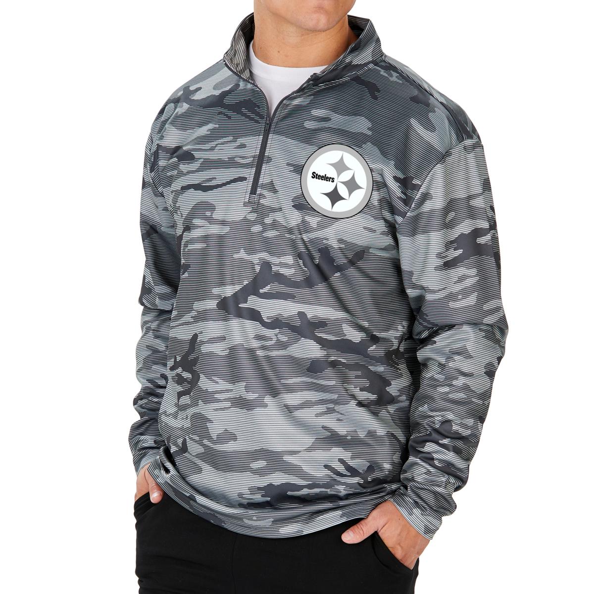 Zubaz Men's NFL Pittsburgh Steelers Full Zip Camo Hoodie