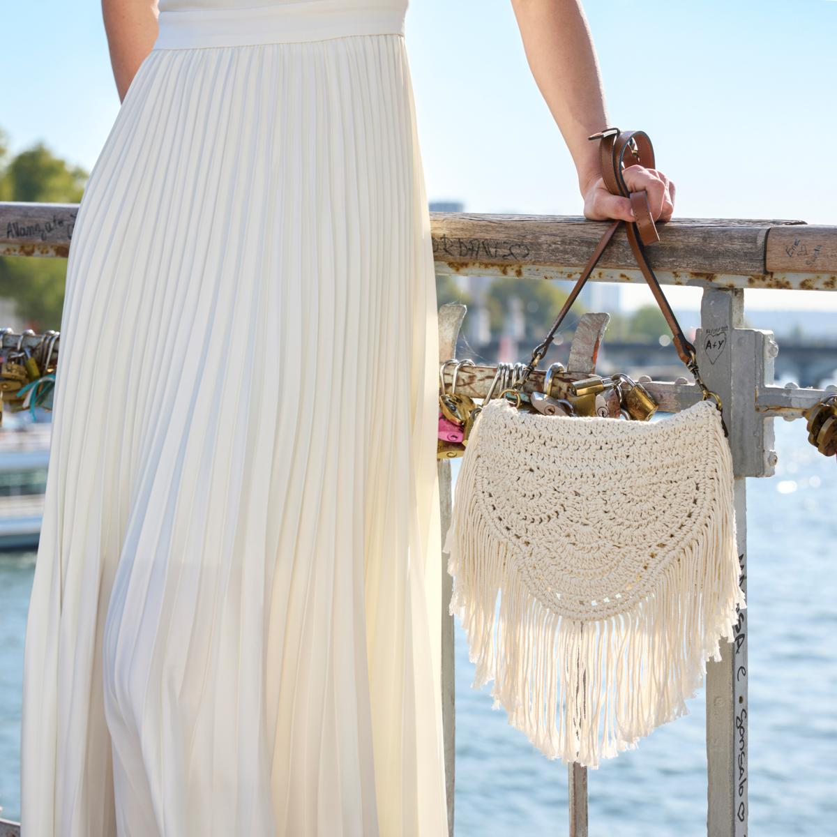 Patricia Nash Cannara Leather Trim Crochet Crossbody | HSN