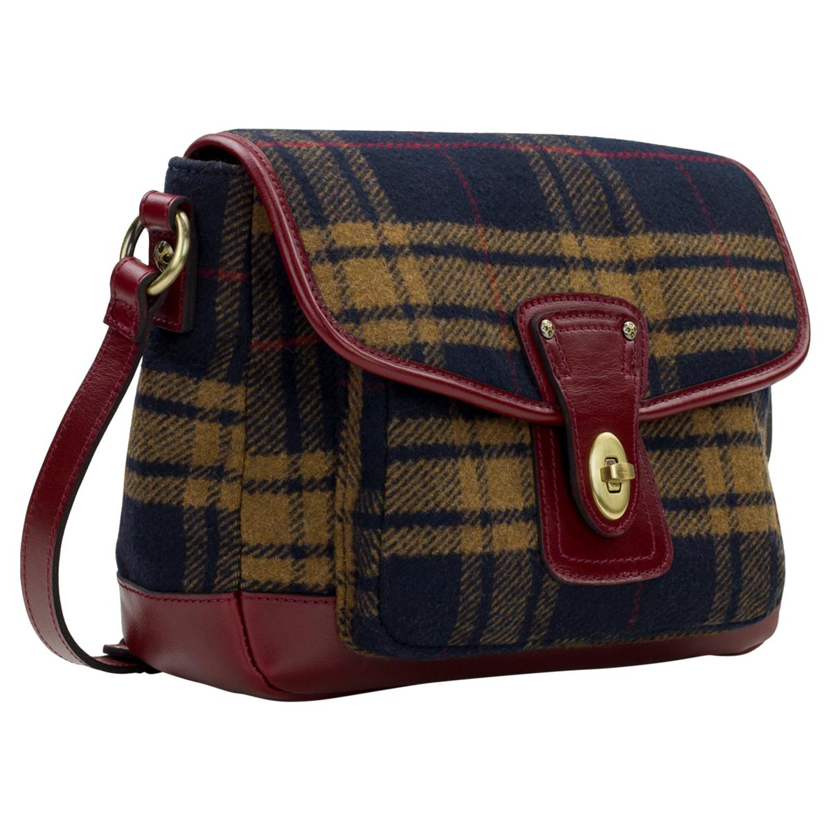 Patricia Nash Phone Crossbody Leather Plaid sale Black Red in Gift Box