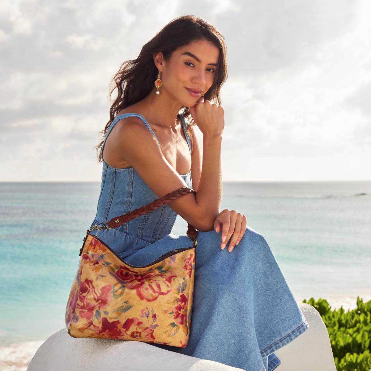 Patricia Nash Lilia Leather Hobo Crossbody with Braided Handle | HSN