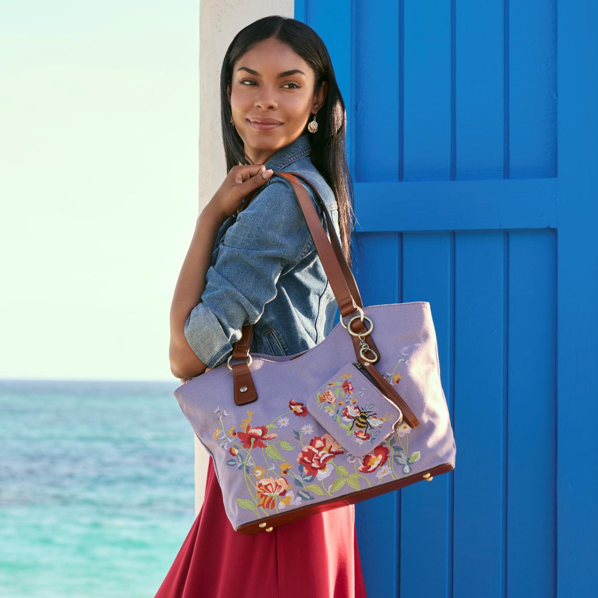 Patricia Nash Rhea Tote with Mini Cassini Wristlet Hangoff | HSN