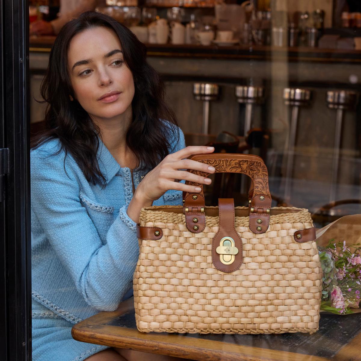 Patricia Nash Sansia Woven Straw Satchel - Classic | HSN