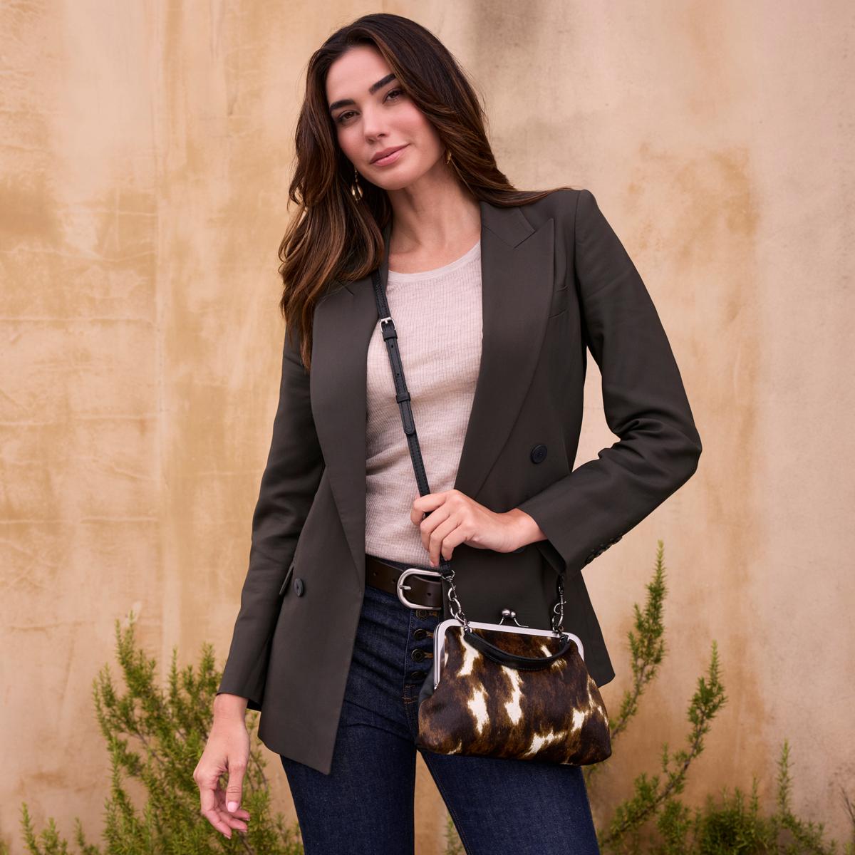 Patricia Nash Vione Cavalino Haircalf Leather Frame Bag | HSN