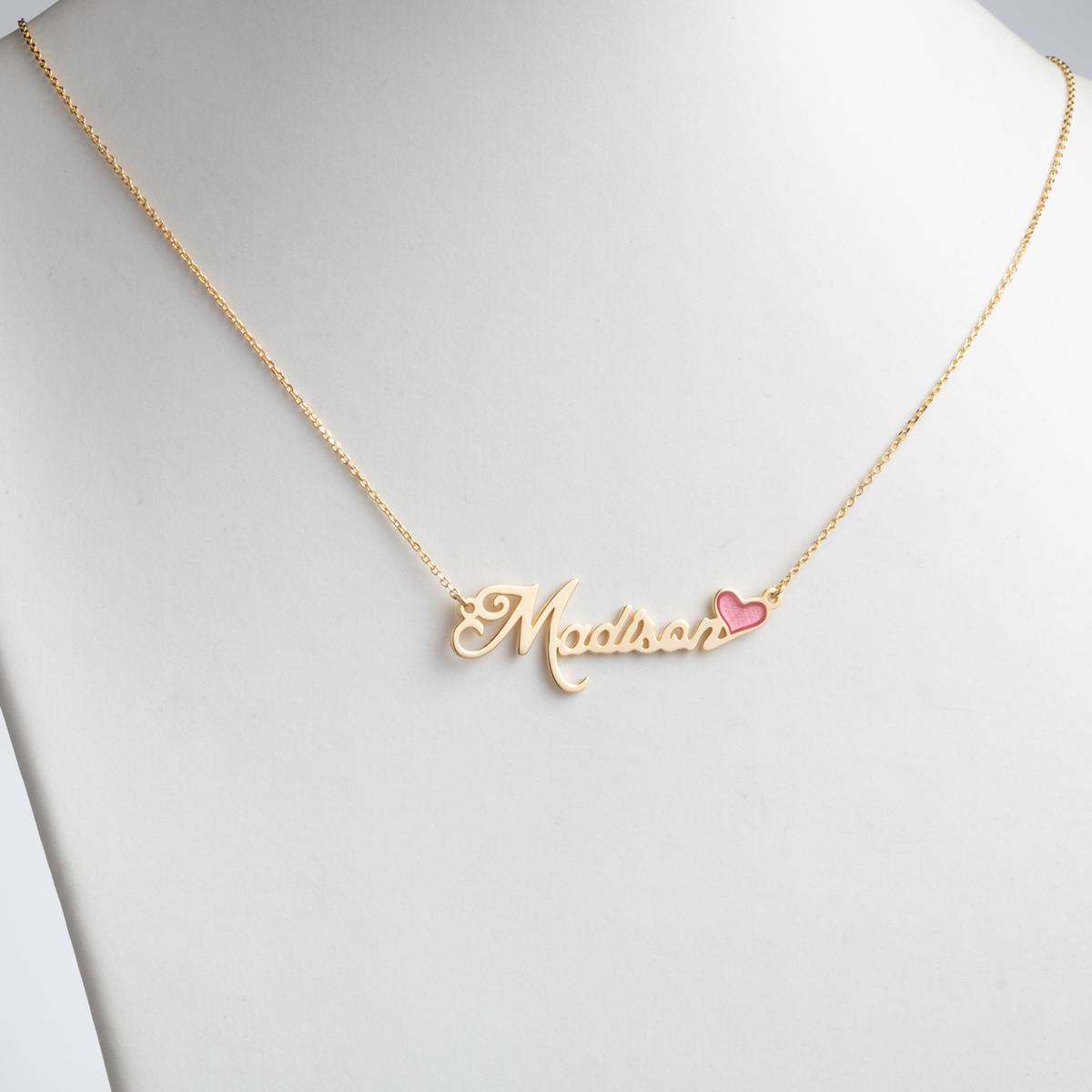 pink name necklace