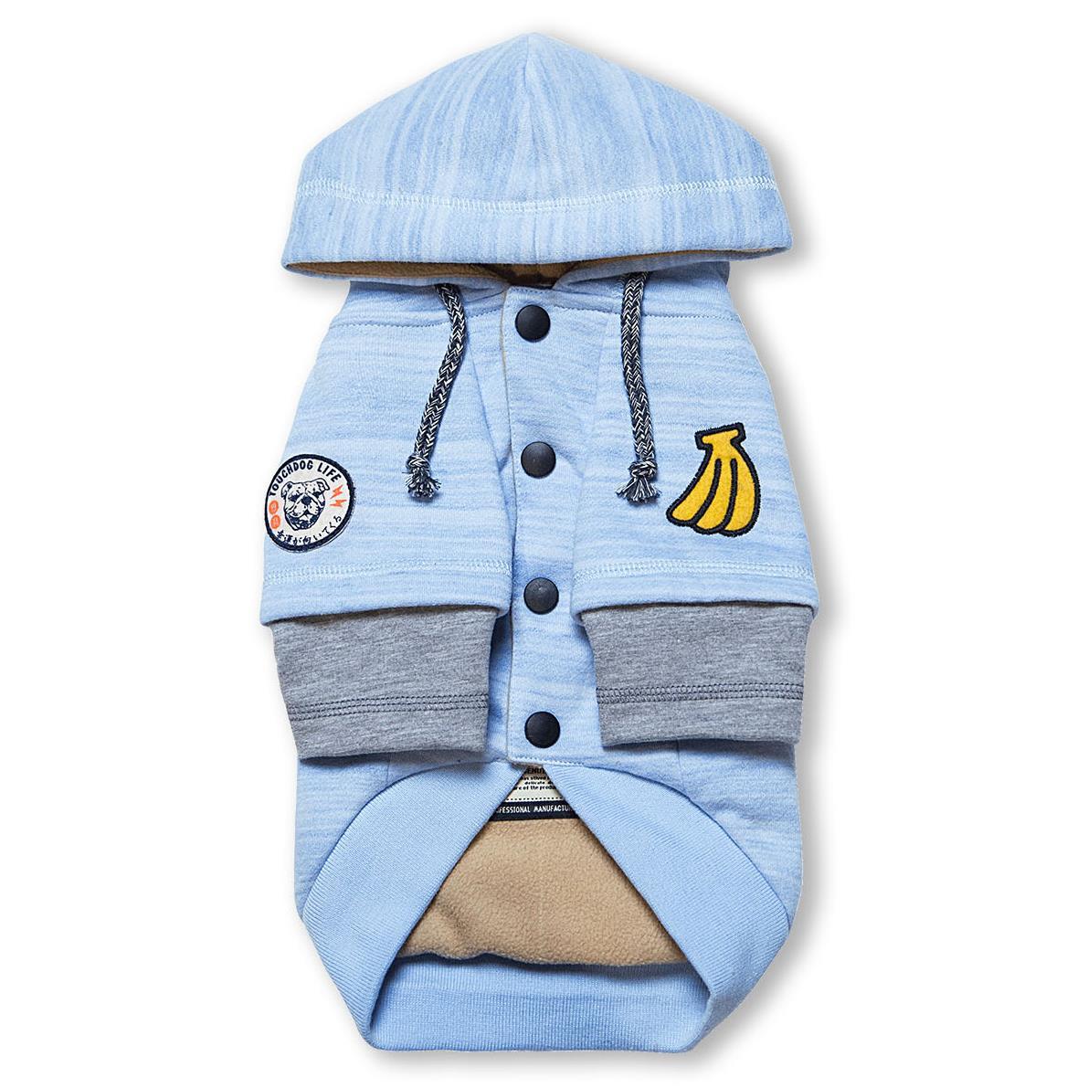Pet Life Touchdog Hampton Beach Ultra Soft Cotton Blue Dog Hoodie
