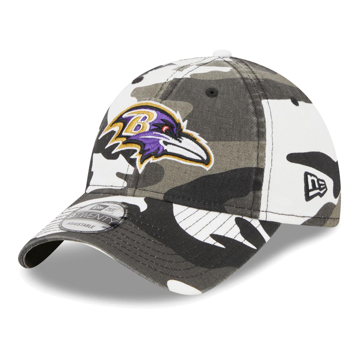 Men's New Era Black/White Baltimore Ravens Flag 9TWENTY Trucker Snapback Hat