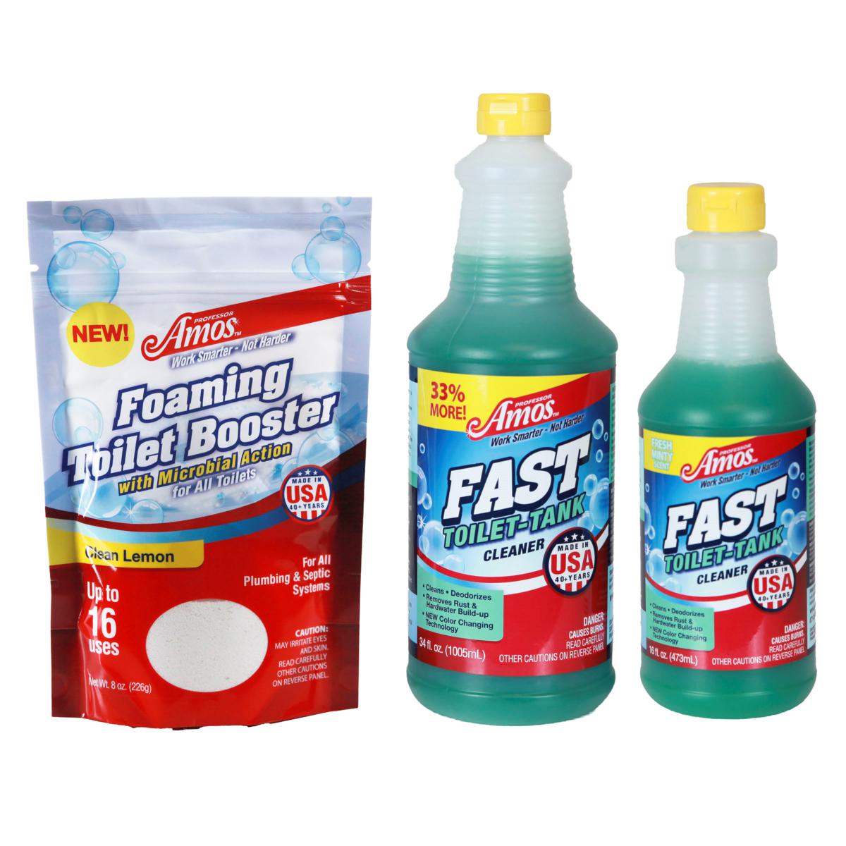 Professor Amos 58oz Fast Toilet & Tank Cleaner w/Foam Booster ...