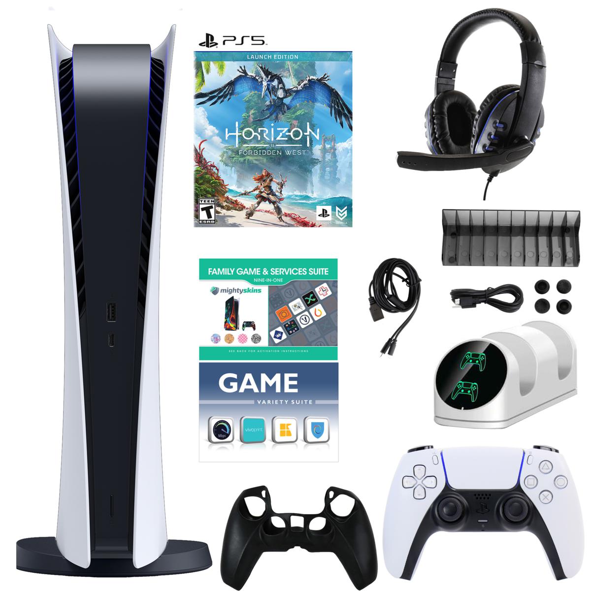 PS5 Horizon West Digital Console with Accessories Kit & 2 Vouchers