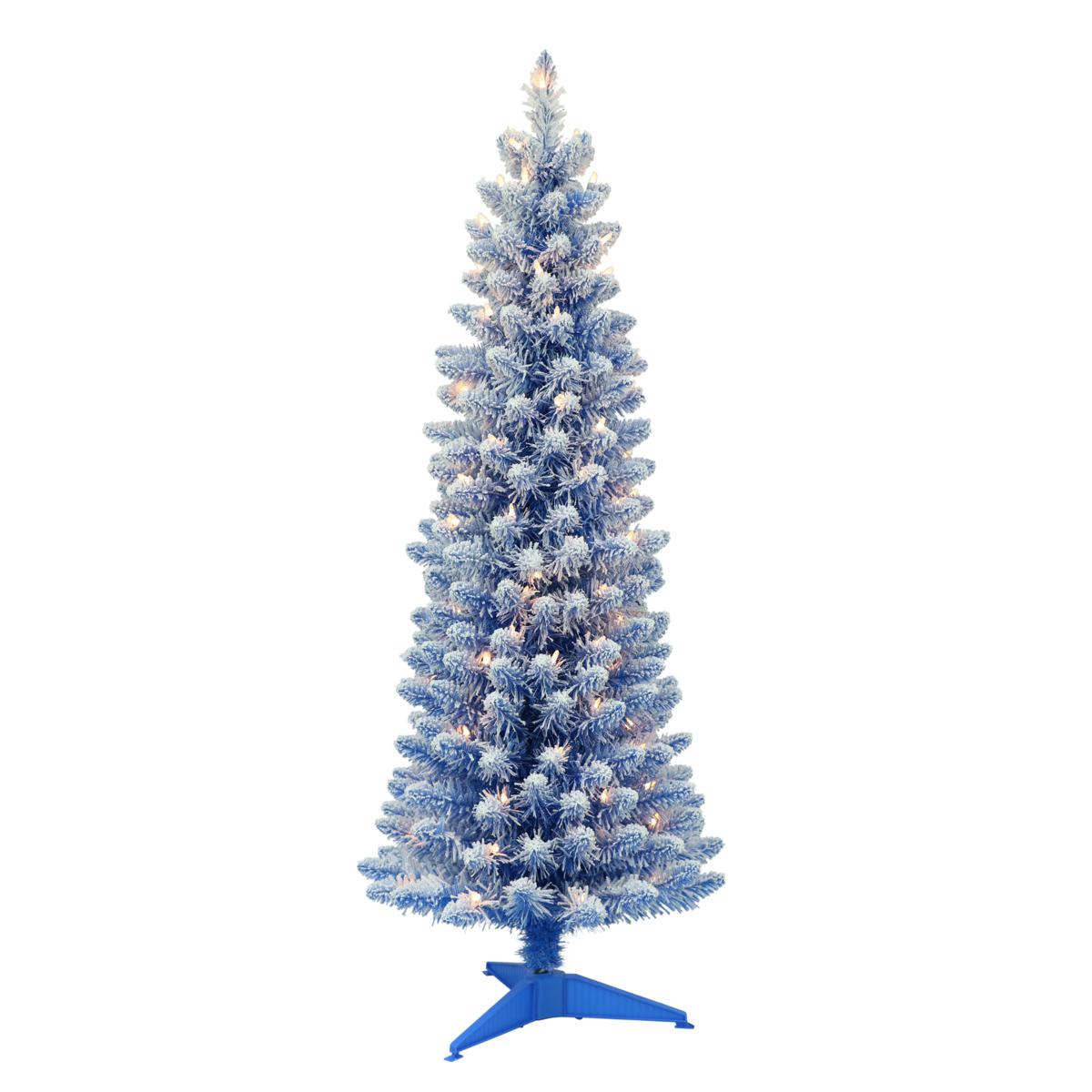 Puleo International 4.5' 100-Light Artificial Christmas Tree, Blue ...