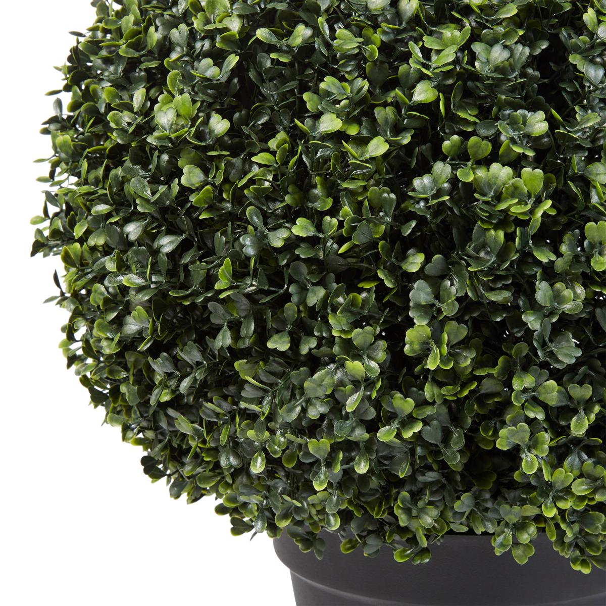 Lifelike Decorative 4-Inch Green Boxwood Ball Topiary, Set of 2