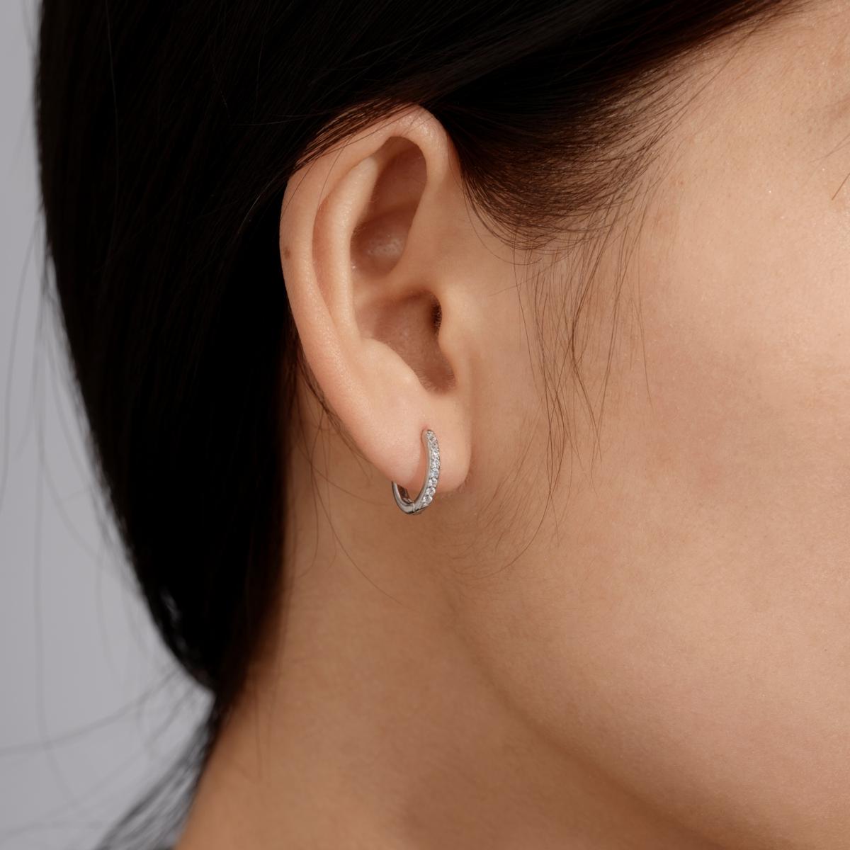 アクセサリー SOPHISTICATED VINTAGE / Solid hoop /45mm Radiance by Absolute™ 0.45ctw Hugger Hoop Earrings 2-piece