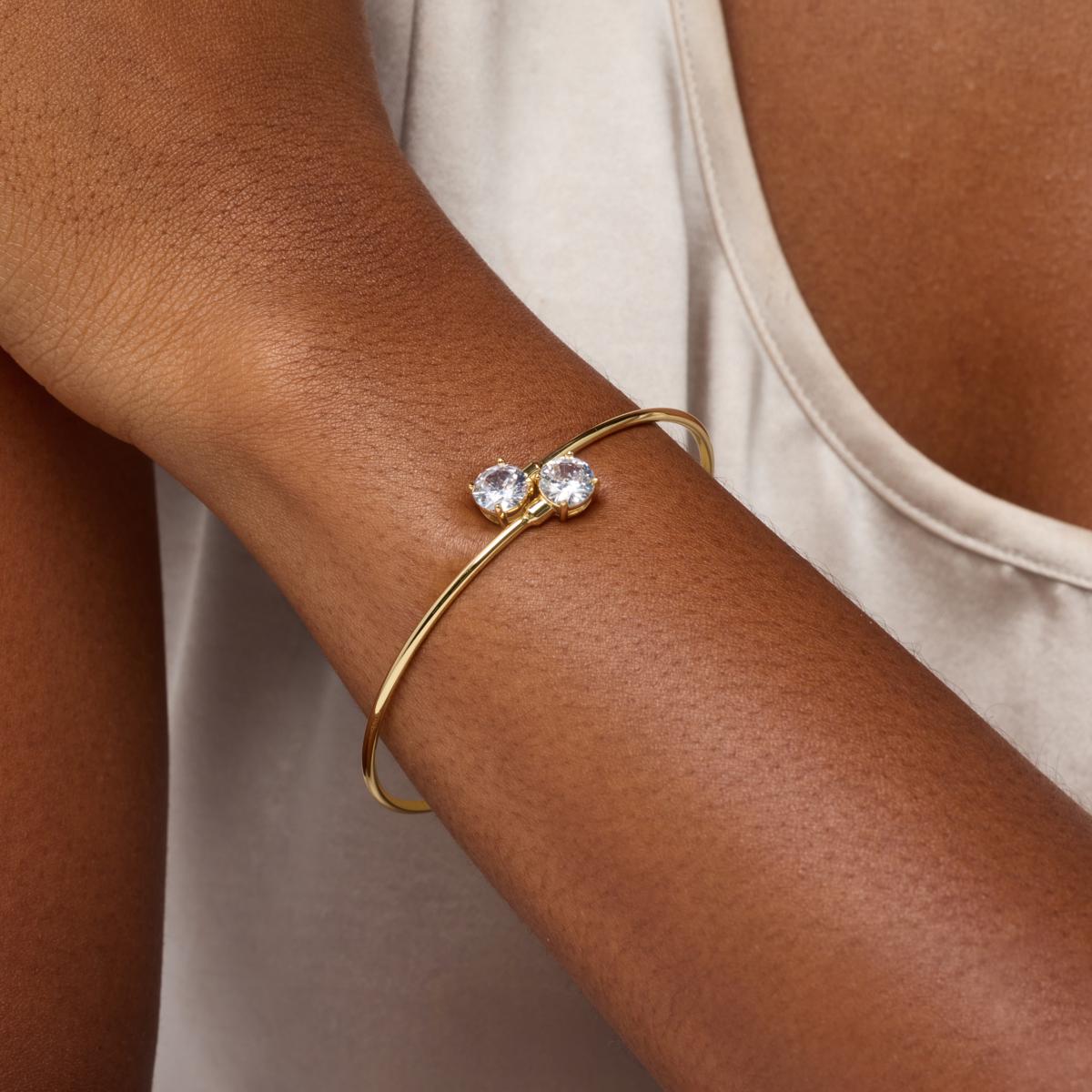 Radiance by Absolute™ 4.34ctw Round Stone Bypass Bangle