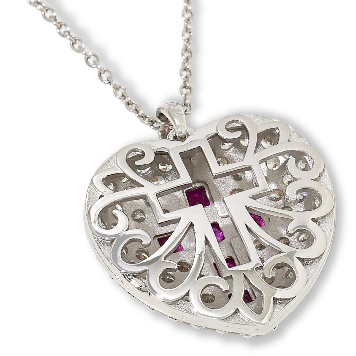 Radiance by Absolute™ Pavé Heart with Cross Pendant with