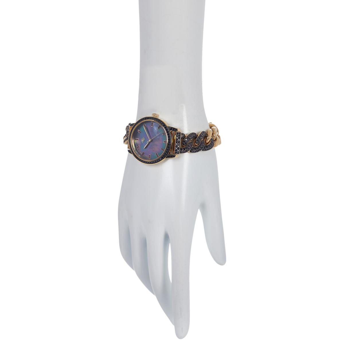 Rarities Black Mother-of-Pearl Dial Gemstone Link Bracelet  display picture 2
