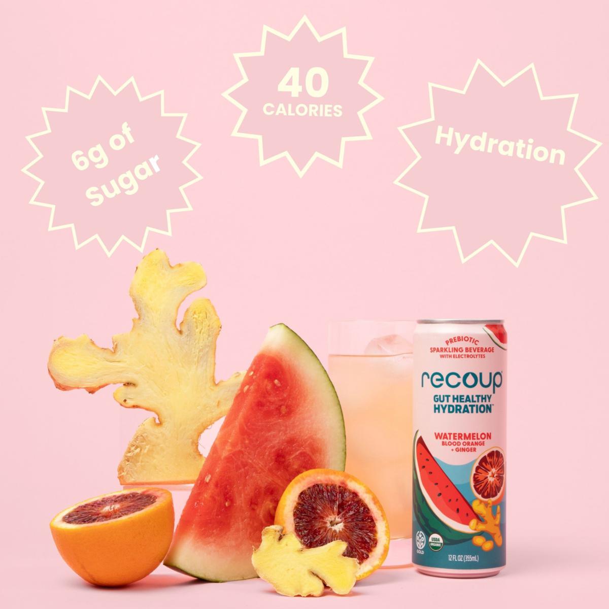 Recoup 12-pack Watermelon Blood Orange Organic Beverage with