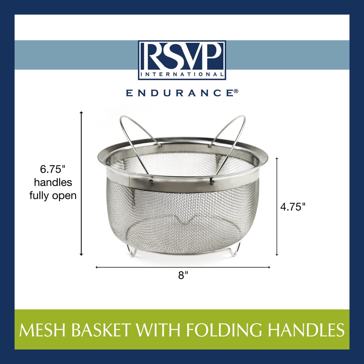 RSVP Endurance 3 Qt Mesh Basket with Folding Handles - 20576620