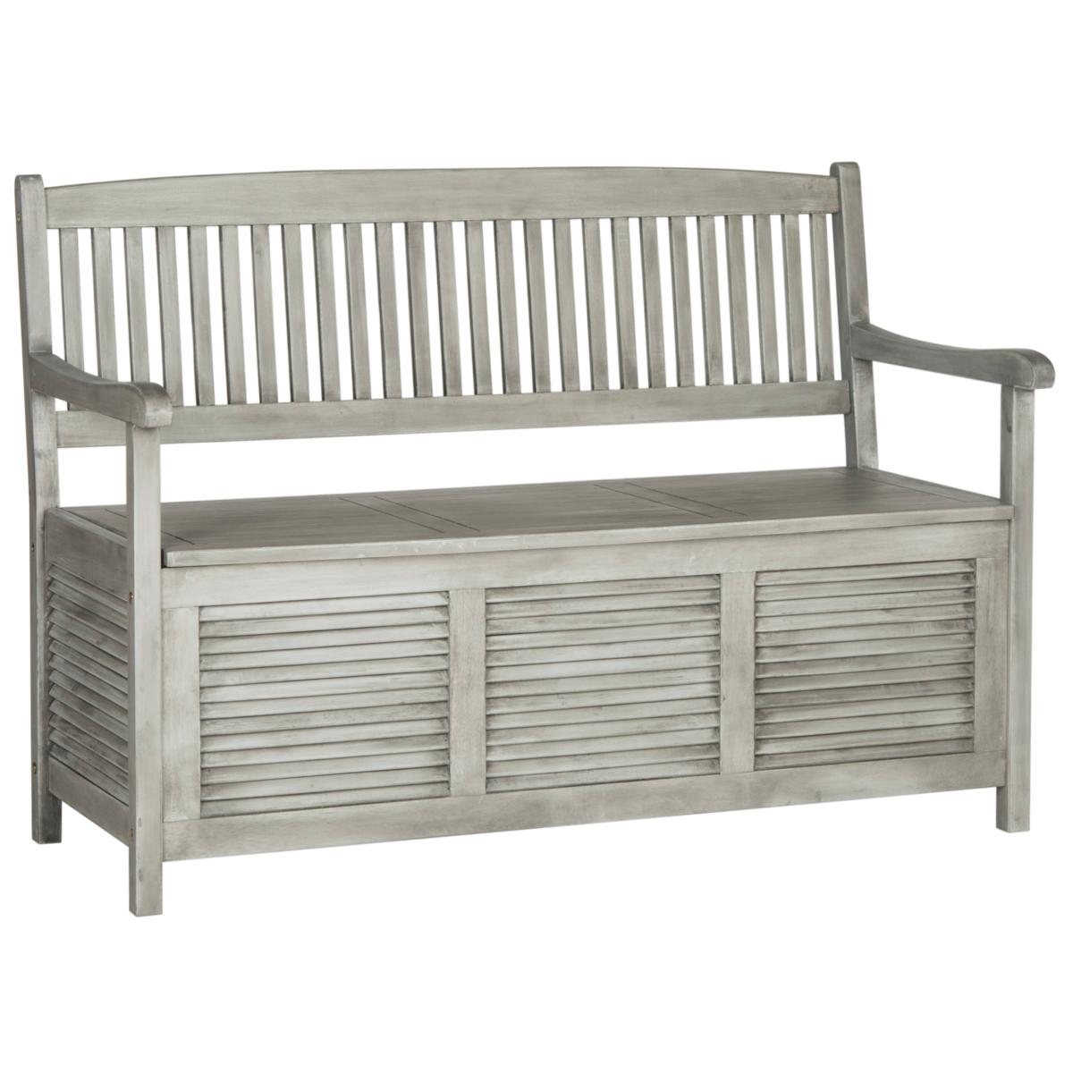 White outdoor storage online bench