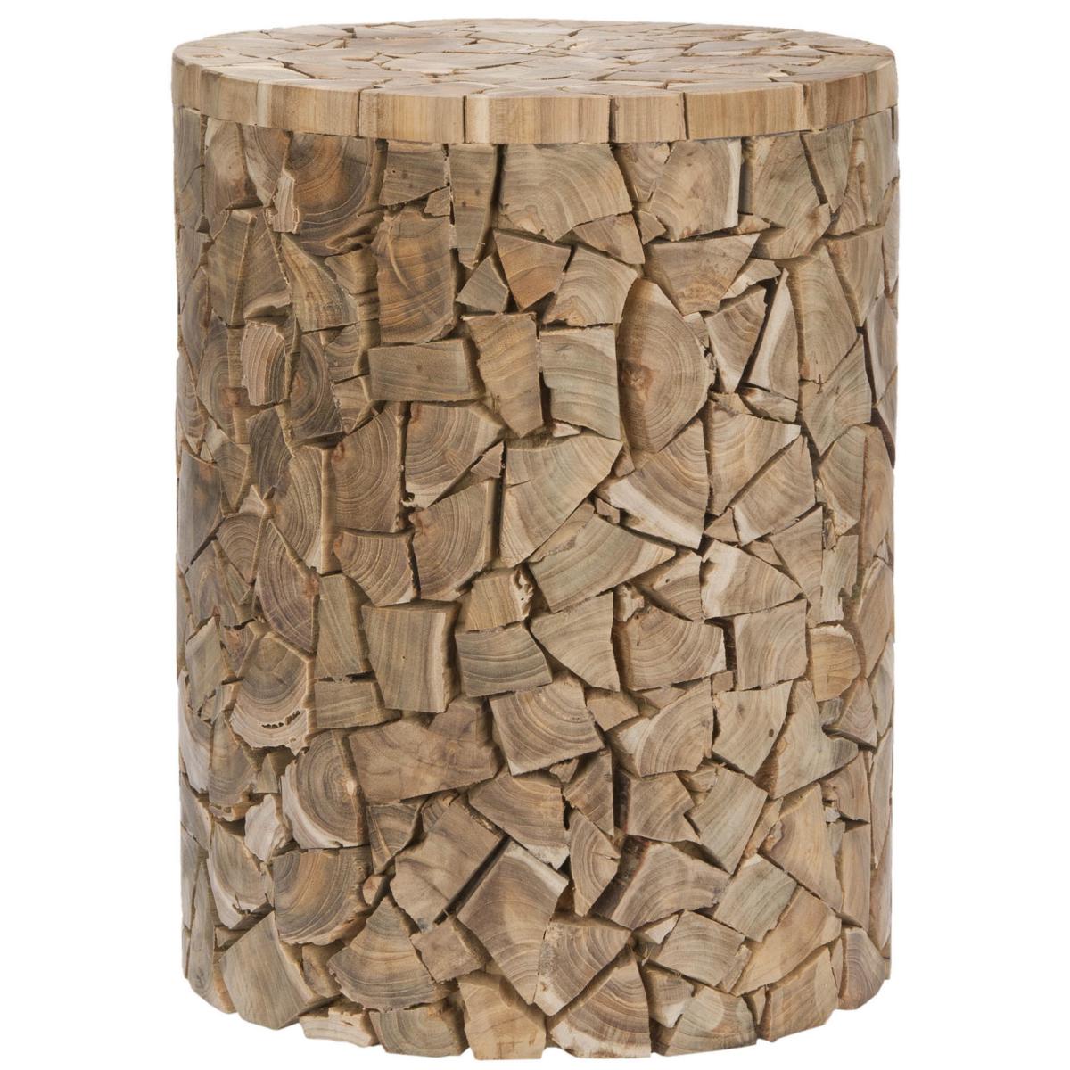 Teak round online stool