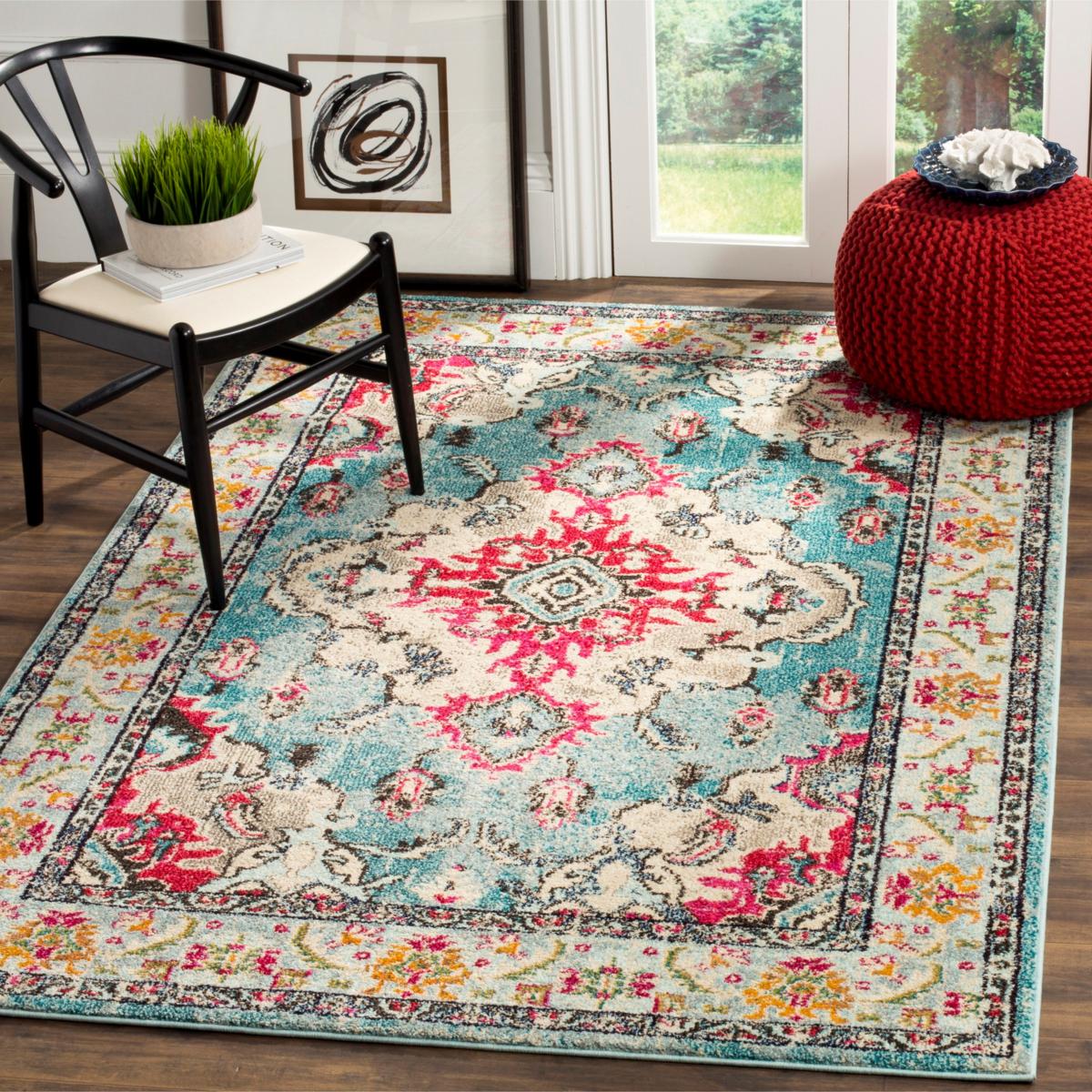 Hattie Scatter Rug Floral Patterned in 100% Cotton