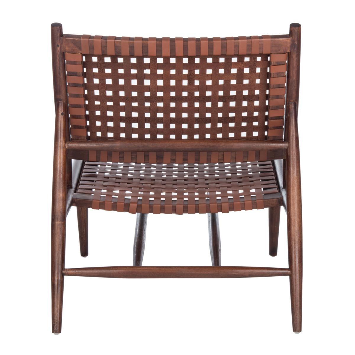 Safavieh luna leather discount woven accent chair