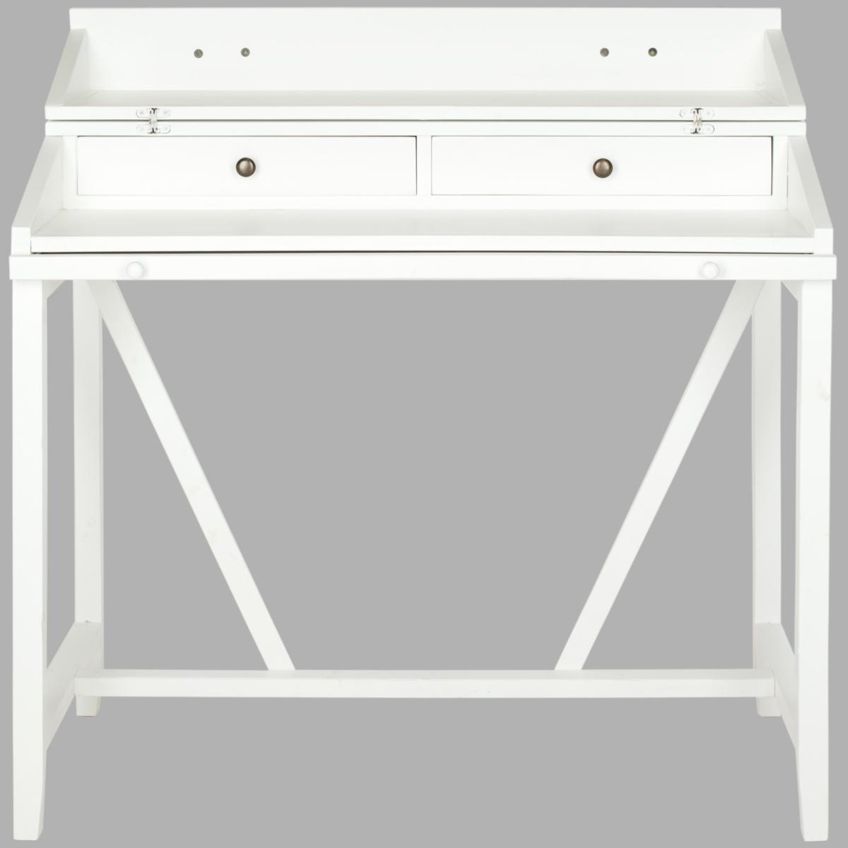 18.9 in. White 2 Drawer Writing Desk with Storage