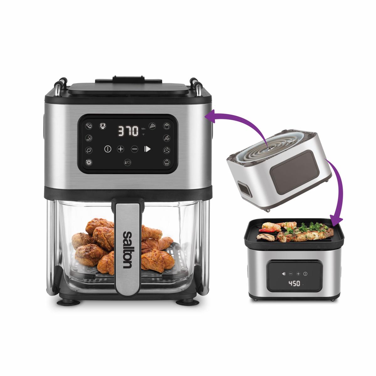 Salton 2in1 Glass Jar Air Fryer 20957417 HSN