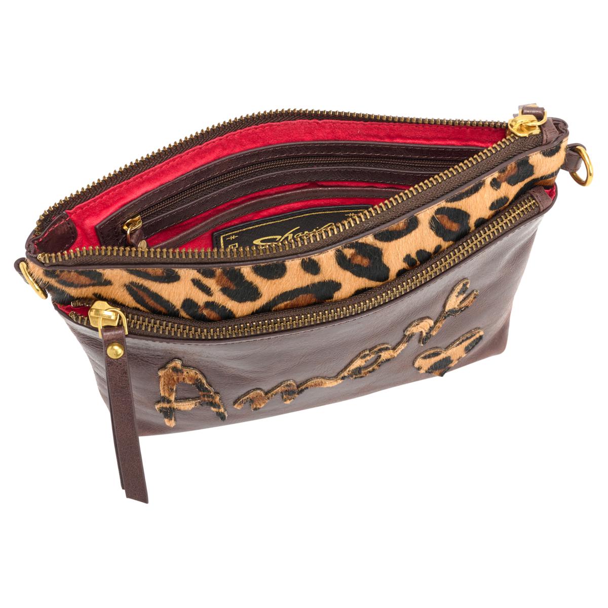 Sharif Legacy 100% Leather Exotic Hair Calf Crossbody Clutch | HSN