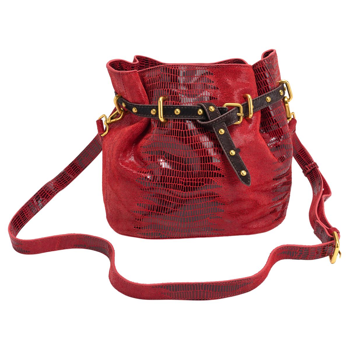 Sharif Legacy 100% Leather Printed Lizard Bucket Bag | HSN