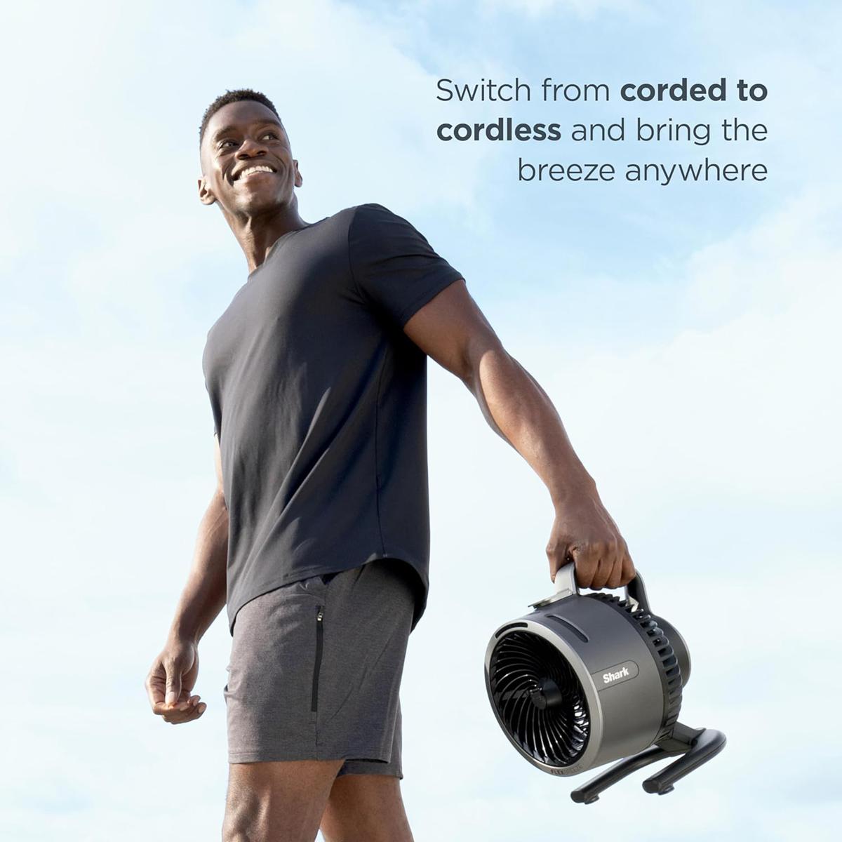 Shark FlexBreeze HydroGo Portable Corded & Cordless Fan - Gray | HSN