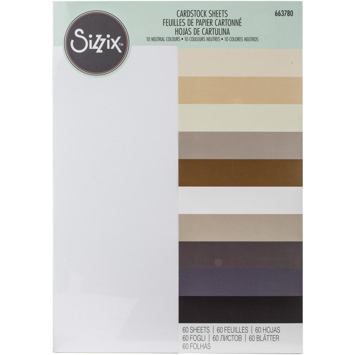 Sizzix 80-pack Assorted Color A4 Textured Cardstock Sheets