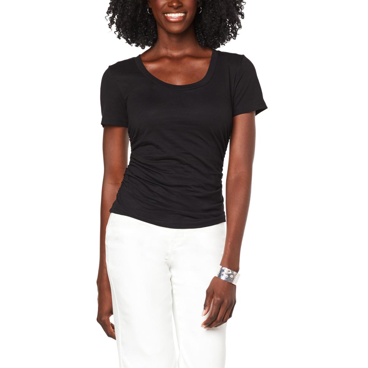 Skinnygirl Ruched Side Scoopneck Top