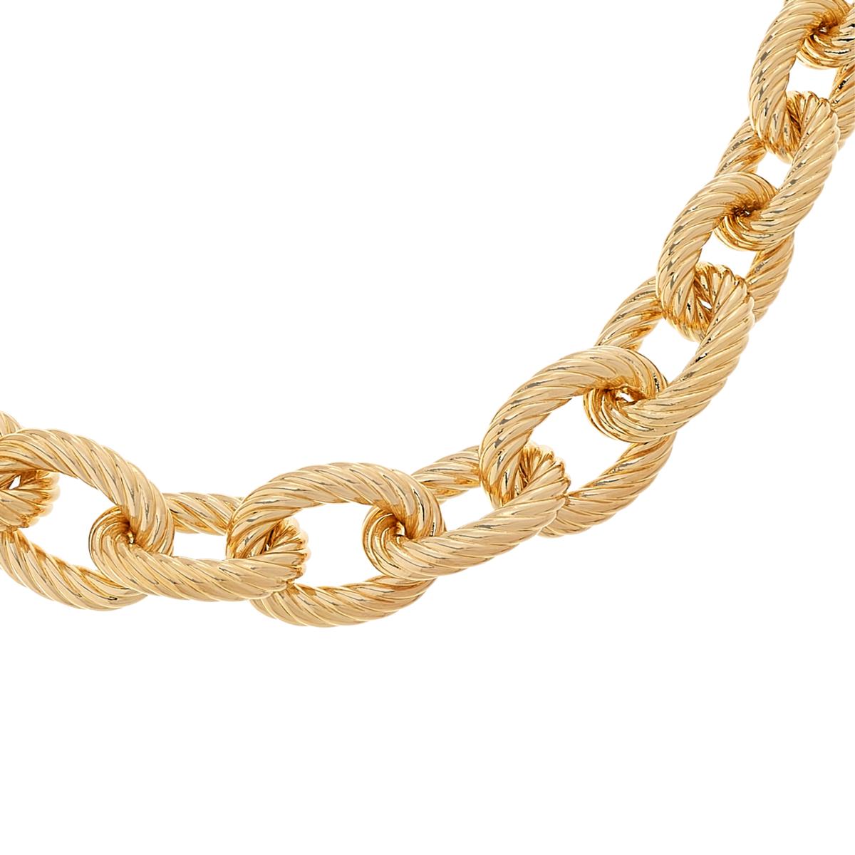 Bellezza 20 Bronze Polished Rope-Link Chain Necklace