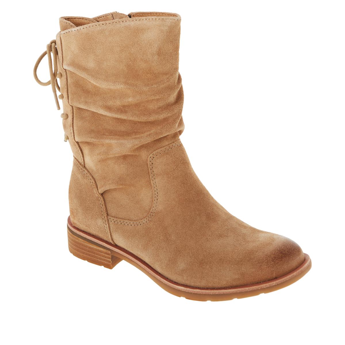 suede mid calf boots