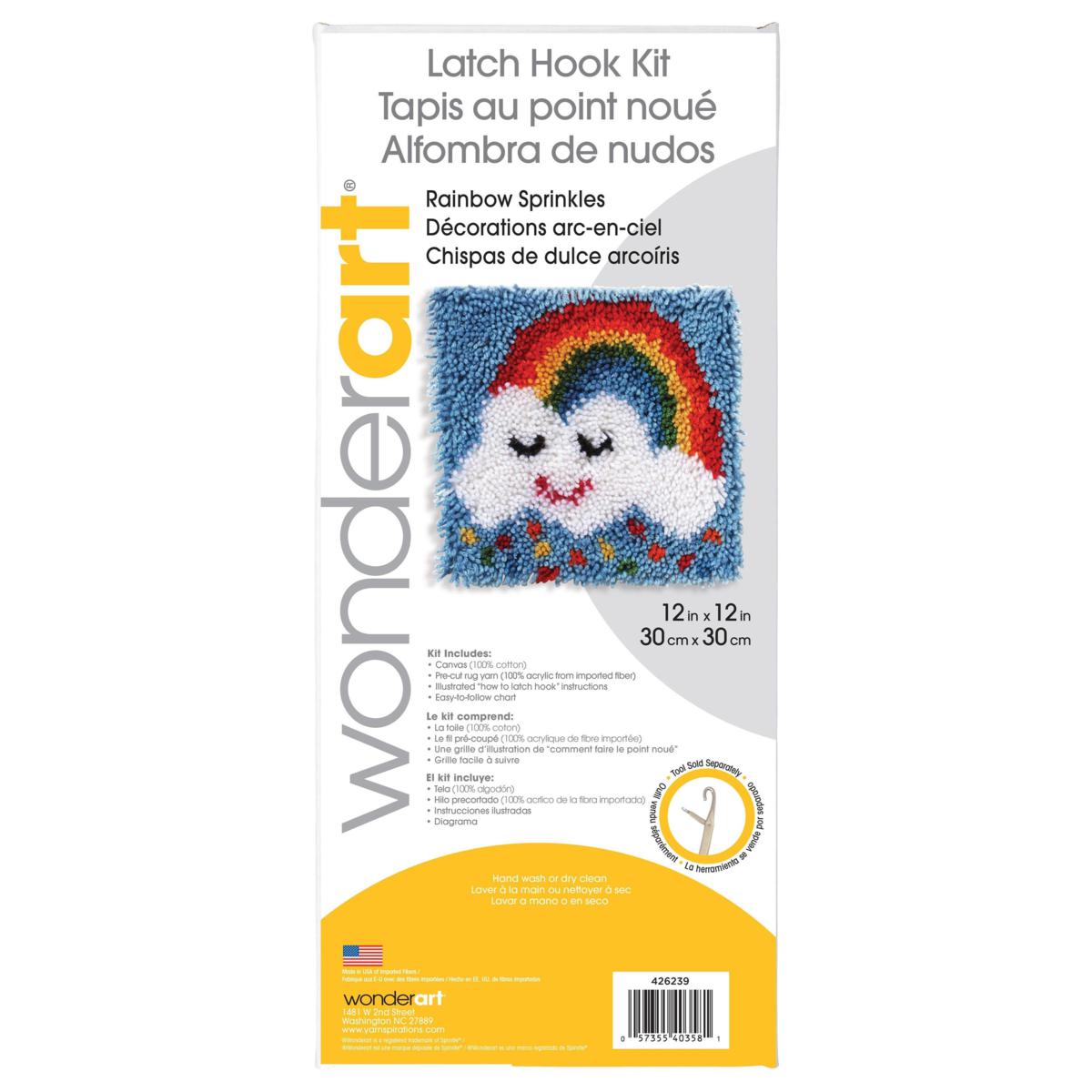 Wonderart Latch Hook Kit 12 in. x 12 in. Cupcake