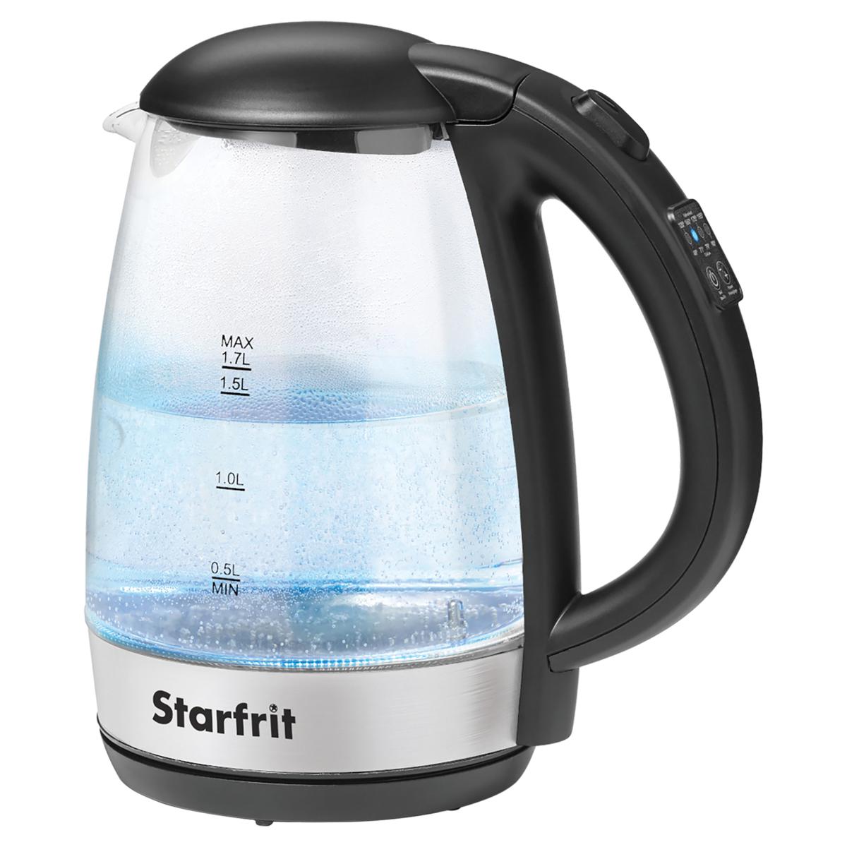 Starfrit 1.7L 1500Watt Glass Electric Kettle with Temperature Control 20356719 HSN