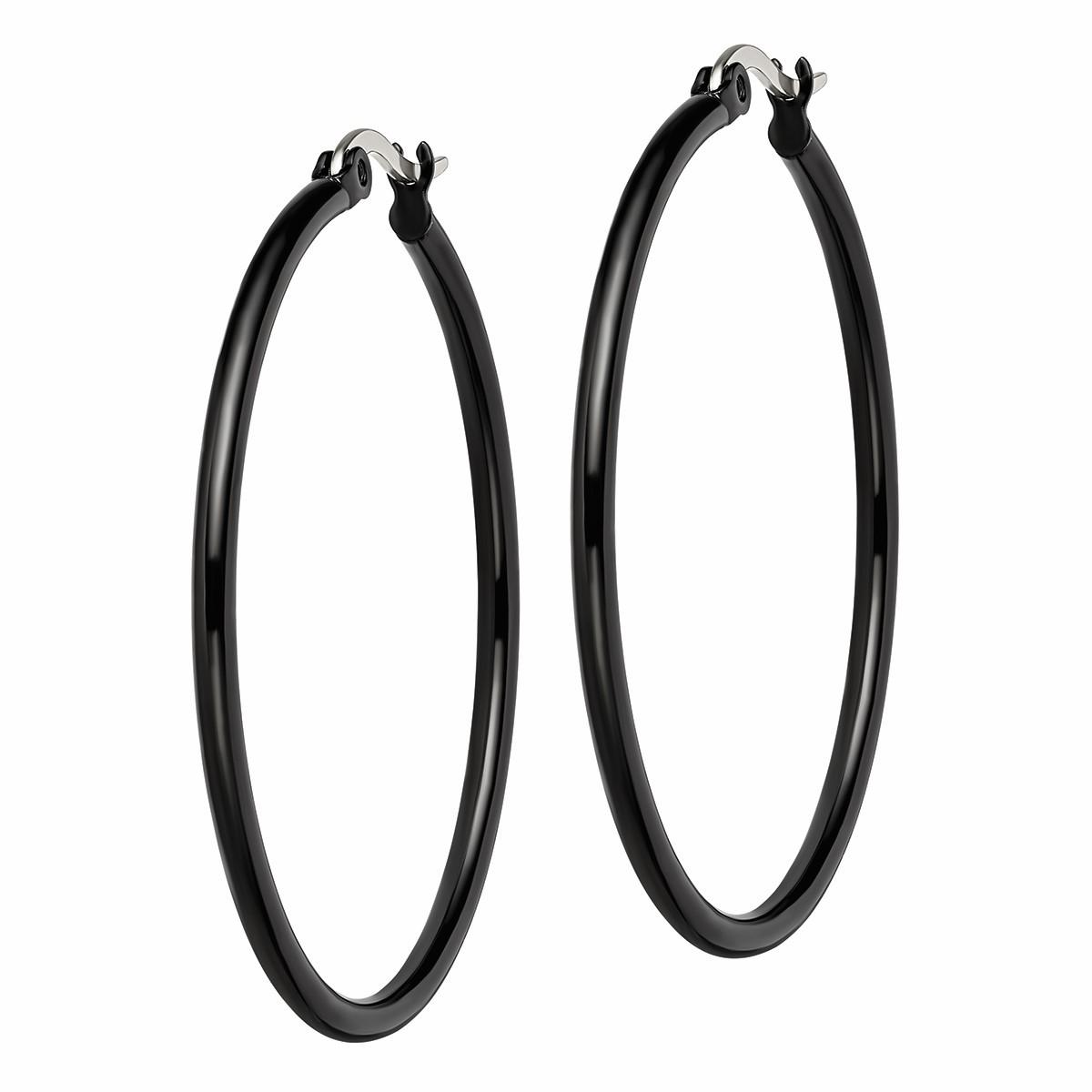 black polished earrings