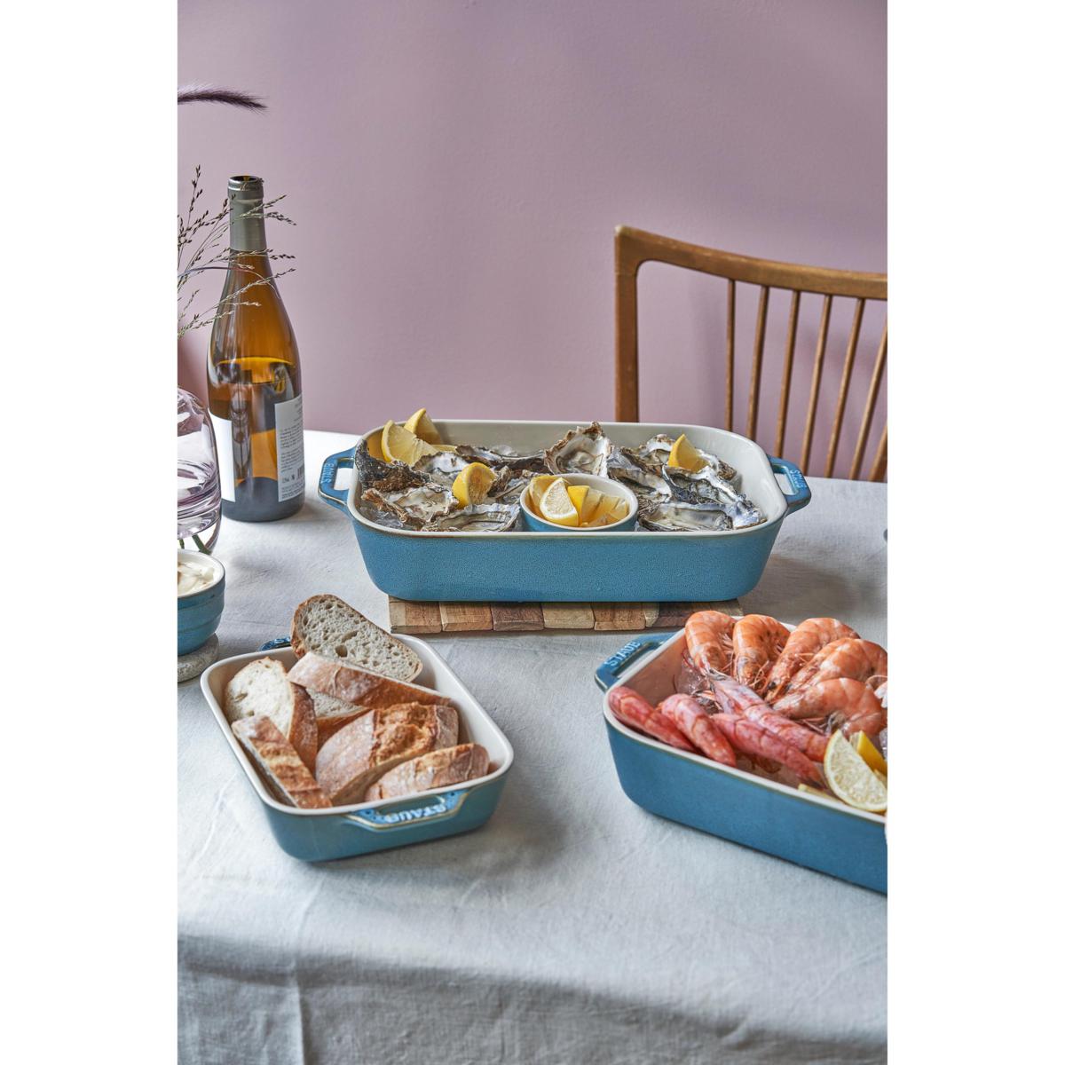 Staub Ceramic 3-Piece Rectangular Baking Dish Set 20063604 HSN