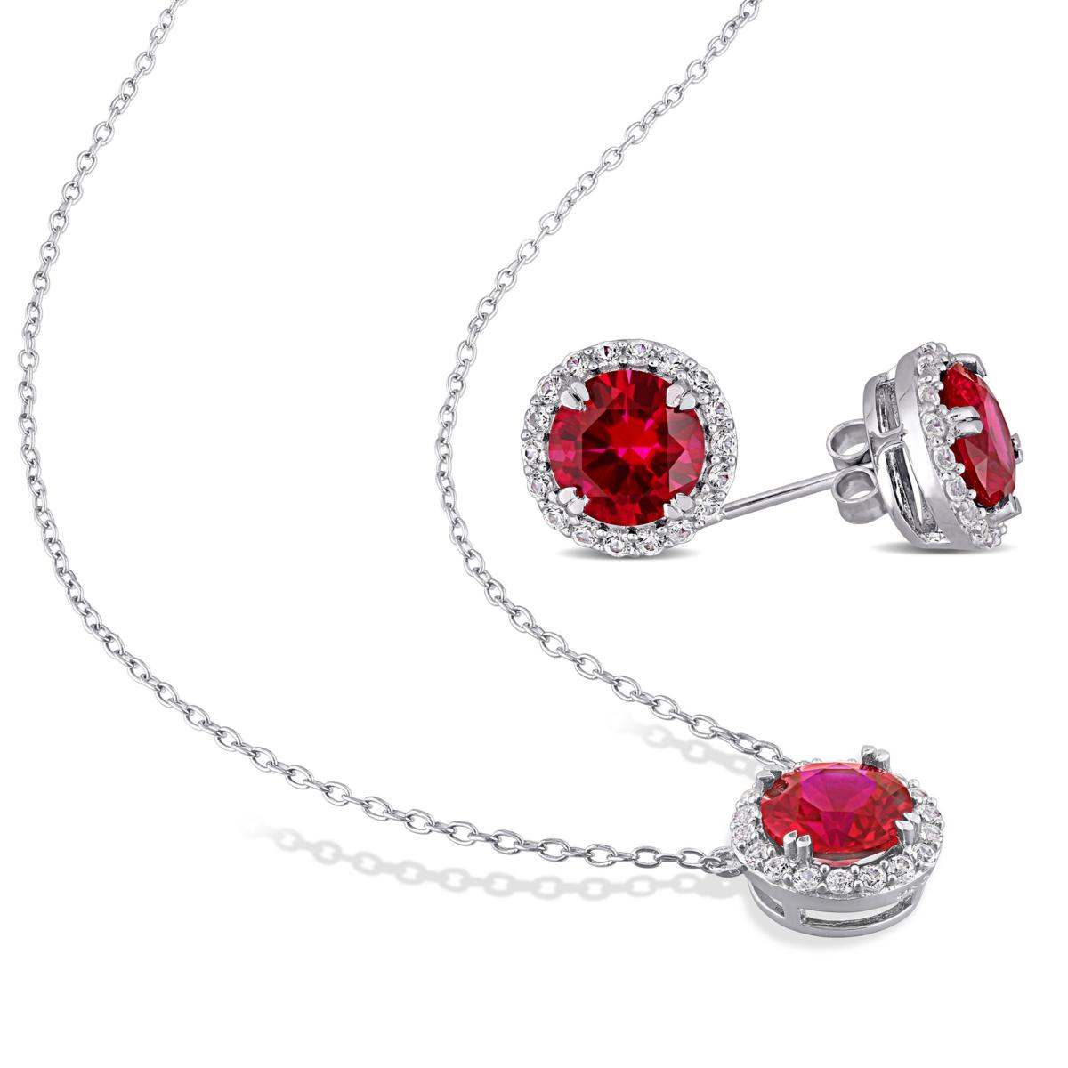 Ruby Necklace | S for Sparkle Sterling Silver / 16