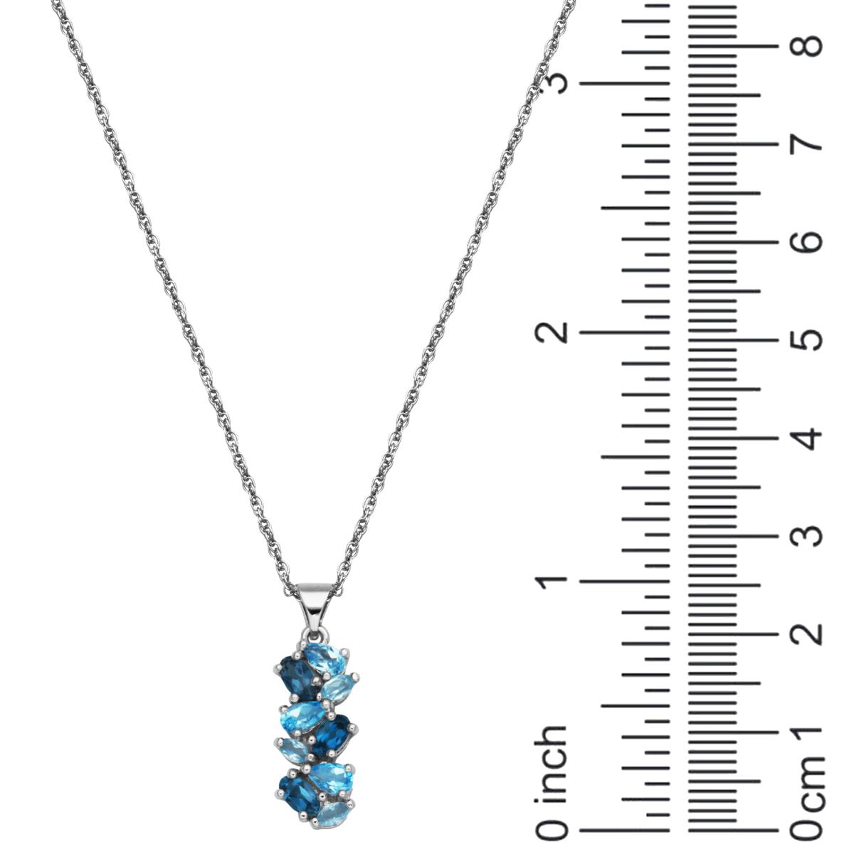 Sterling Silver Topaz 18 Inch offers Designer Necklace