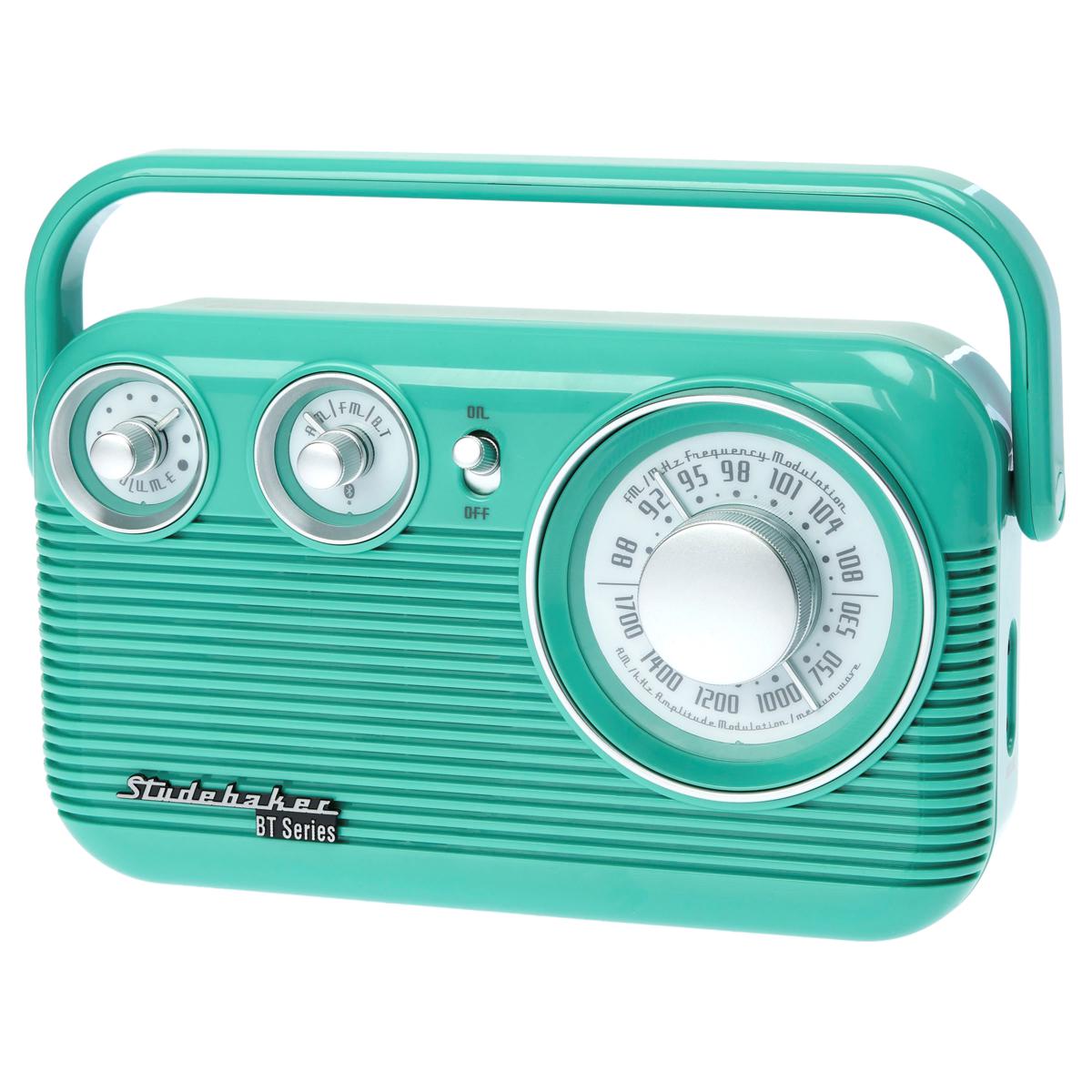 Studebaker Retro Portable AM/FM Analog Radio w/Bluetooth Streaming ...