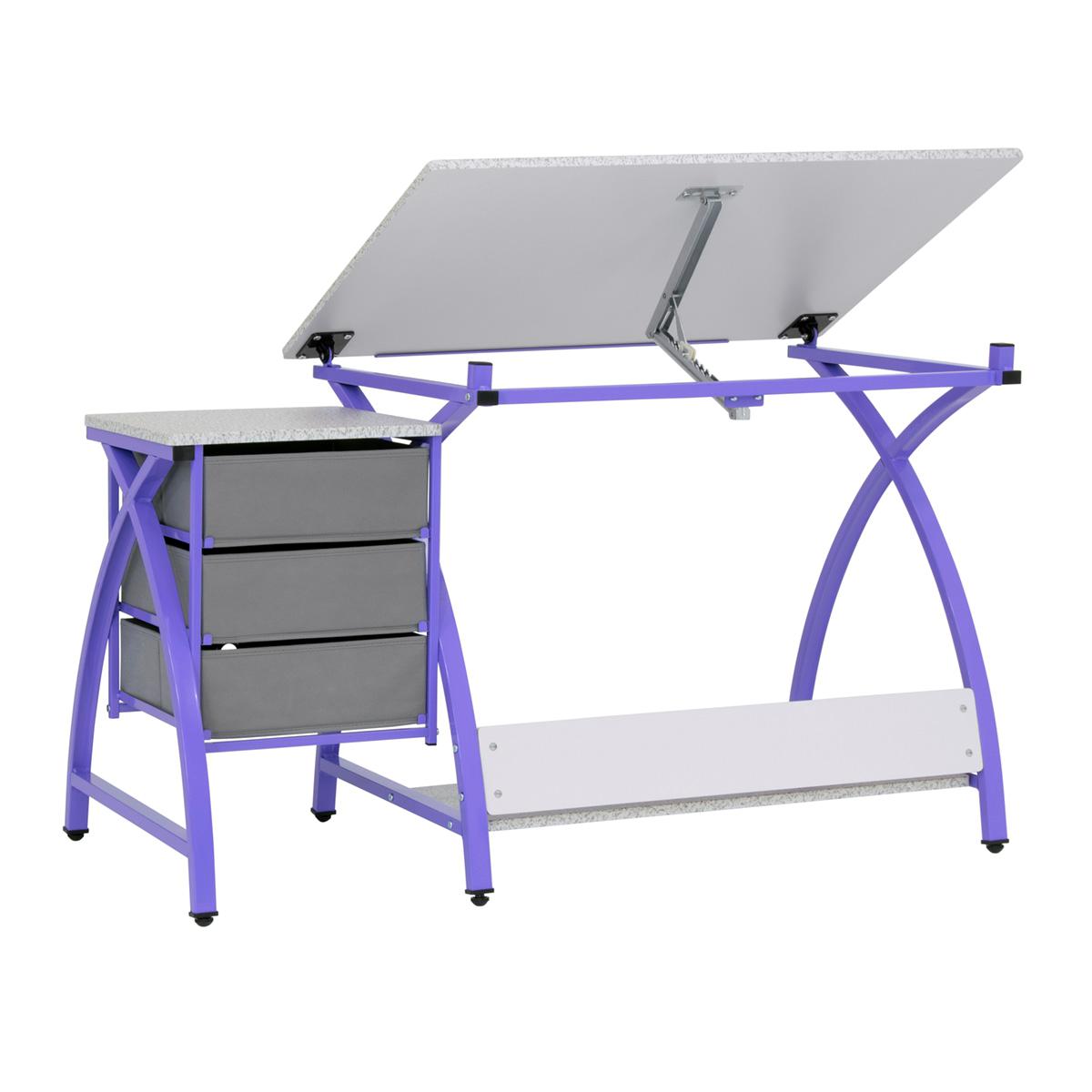 Studio Designs 2 Piece Comet Center Plus with Drawing Table and Padded Stool Pink Spatter Gray