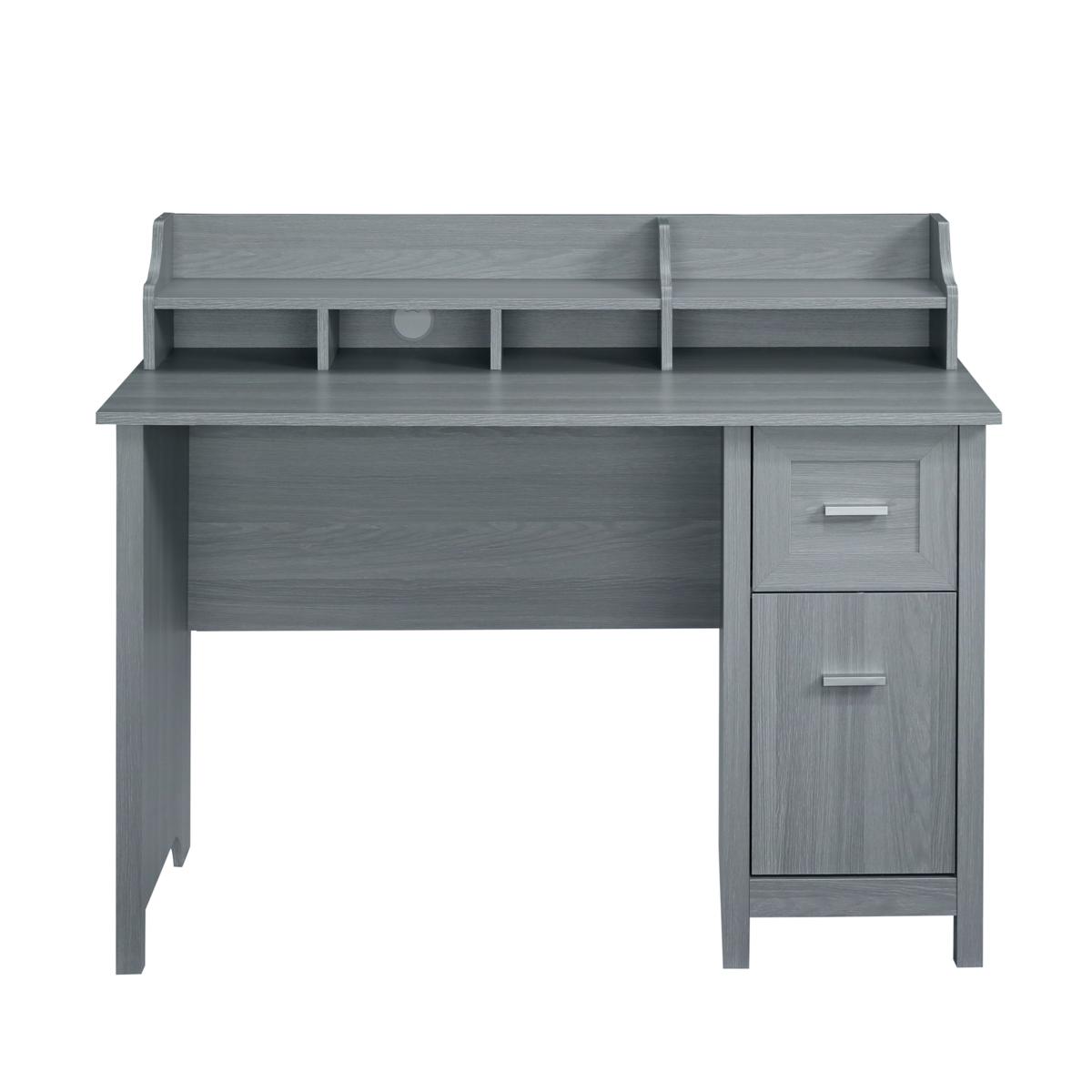 Techni Mobili Modern Style Industrial Writing Desk with Storage, Grey