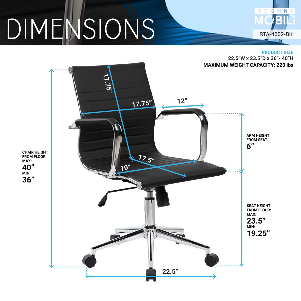 Maximum seat best sale height office chair